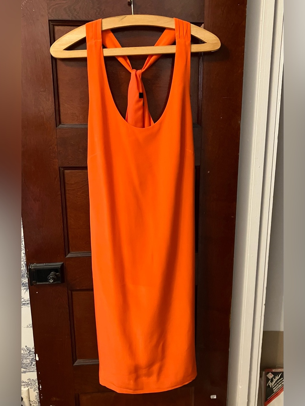 J. Crew Orange Silk Twist-Back Shift Dress Size 4 Tall NWT